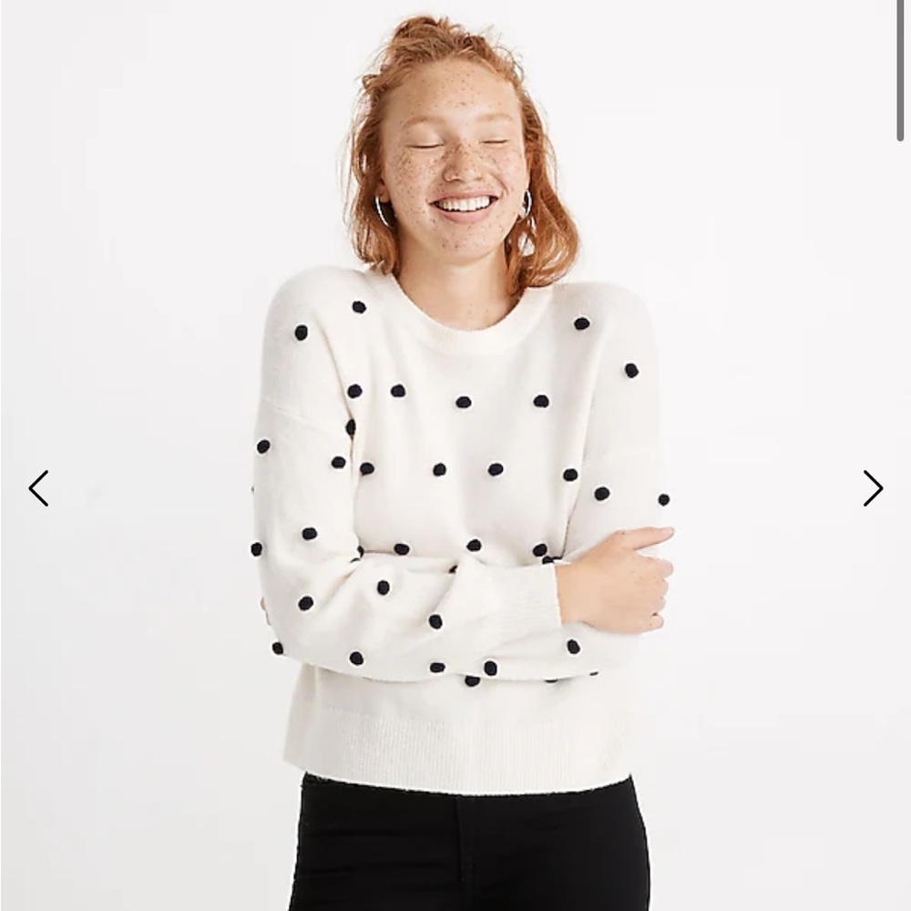 Madewell Brockton Bobble Oversized Sweater in Coziest Yarn Antique Cream XS